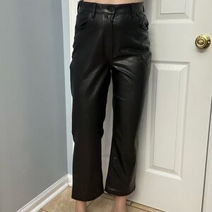 Abercrombie Vegan Leather Pants 90s Straight Curve Love Black 29 8 Extra Short